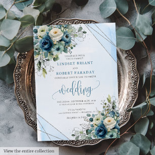 Invitación a la boda floral estilosa de la Marina 