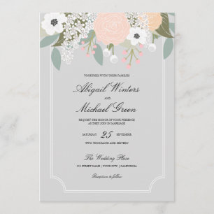 Invitación a la boda floral grande