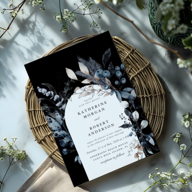 Invitación a la boda floral helada de invierno (Subido por el creador)