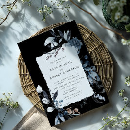 Invitación a la boda floral helada de invierno