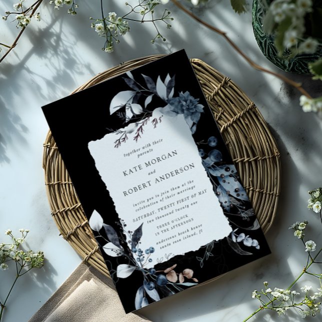 Invitación a la boda floral helada de invierno (Subido por el creador)