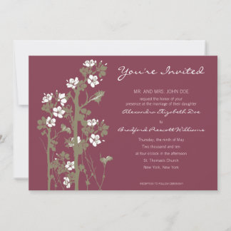 Invitación a la boda floral japonesa Personalizado
