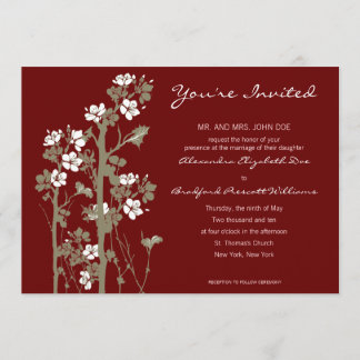 Invitación a la boda floral japonesa Personalizado