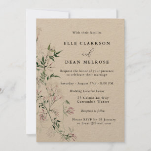 Invitación a la boda floral Jazmín moderna