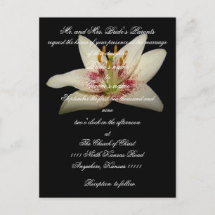 Invitación a la boda floral lirio blanco