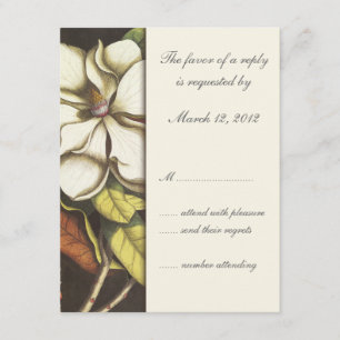 Invitación a la boda floral Magnolia Blossom RSVP