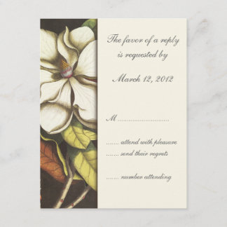 Invitación a la boda floral Magnolia Blossom RSVP