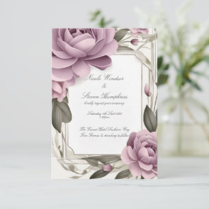 Invitación a la Boda Floral Mauve