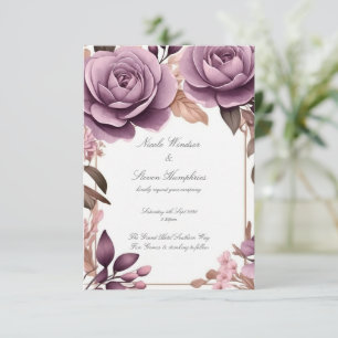 Invitación a la Boda Floral Mauve