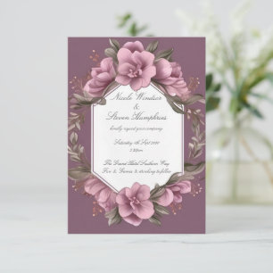 Invitación a la Boda Floral Mauve