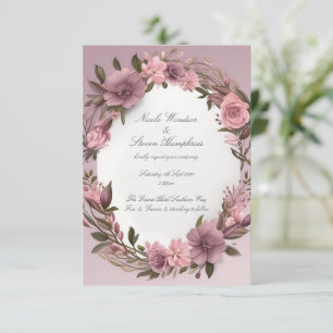 Invitación a la Boda Floral Mauve