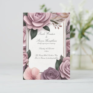 Invitación a la Boda Floral Mauve