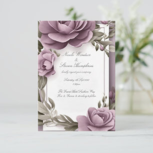 Invitación a la Boda Floral Mauve