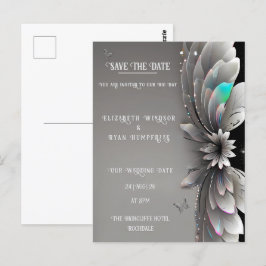 Invitación a la boda floral metálica moderna