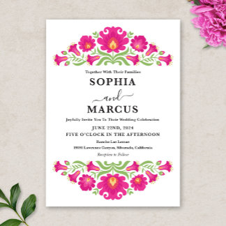 Invitación a la boda floral mexicana