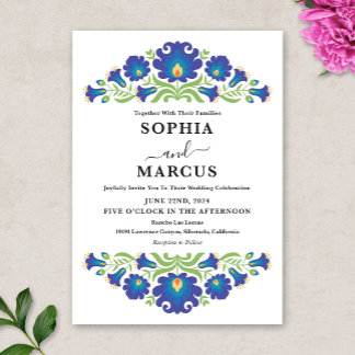 Invitación a la boda floral mexicana