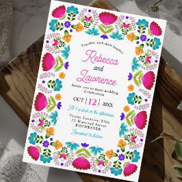 Invitación a la boda floral mexicana moderna