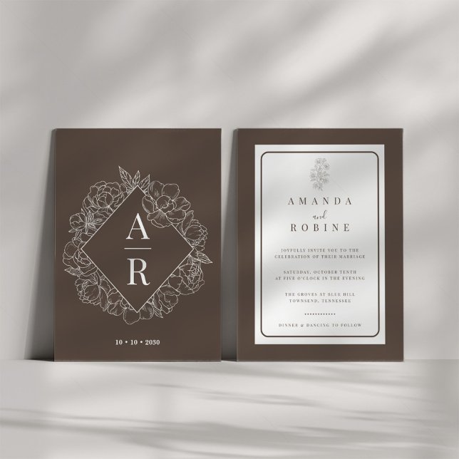 Invitación a la boda floral minimalista (Subido por el creador)