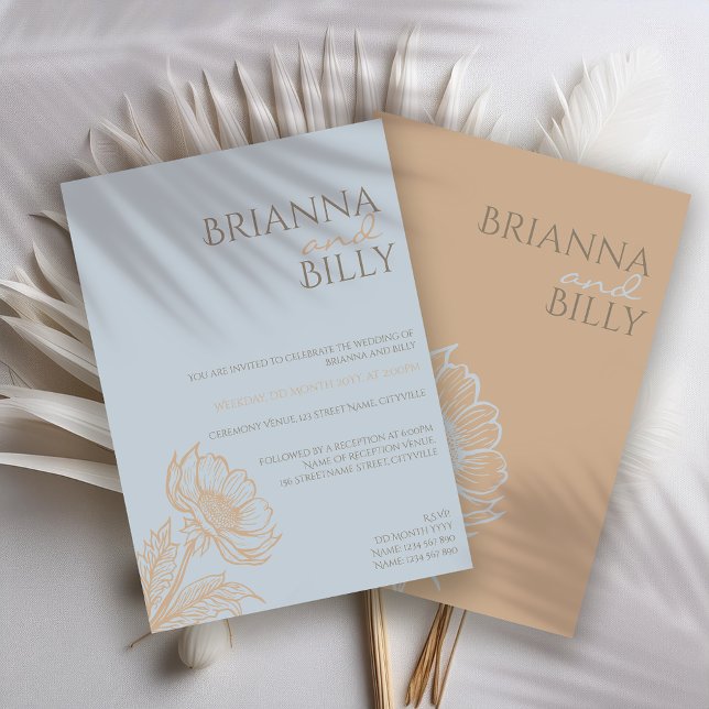 Invitación a la boda floral minimalista (Subido por el creador)