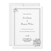 Invitación a la boda floral minimalista