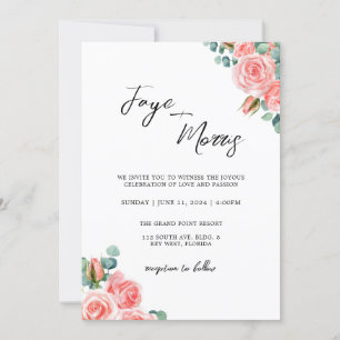 Invitación a la boda floral minimalista