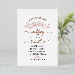 Invitación a la boda floral minimalista | Bot eleg