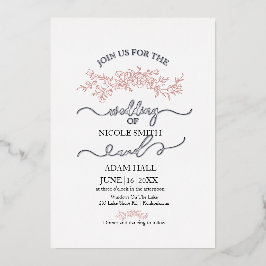 Invitación a la boda floral minimalista | Bot eleg