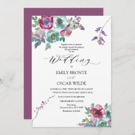 Invitación a la boda floral Mint y Mauve