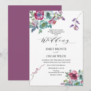 Invitación a la boda floral Mint y Mauve