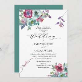 Invitación a la boda floral Mint y Mauve