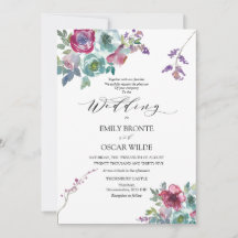 Invitación a la boda floral Mint y Mauve