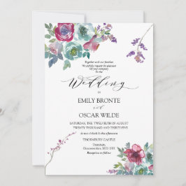 Invitación a la boda floral Mint y Mauve