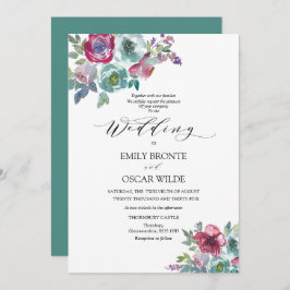 Invitación a la boda floral Mint y Mauve