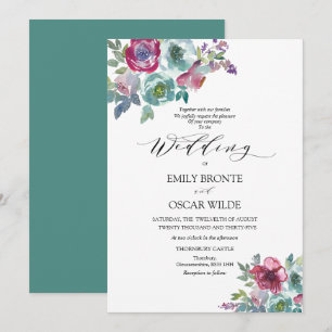 Invitación a la boda floral Mint y Mauve