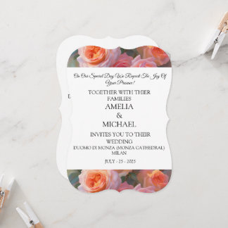 Invitación a la boda floral moderna
