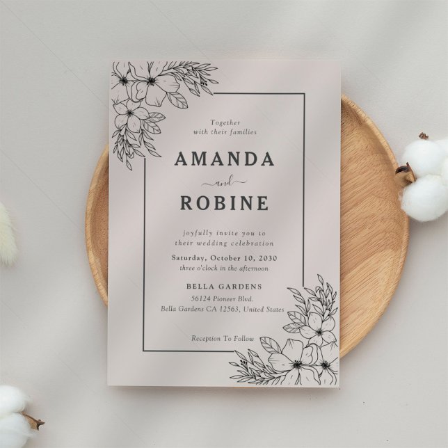 Invitación a la boda floral moderna (Subido por el creador)