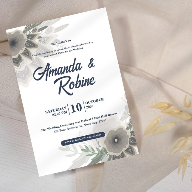 Invitación a la boda floral moderna (Subido por el creador)