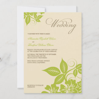Invitación a la boda floral moderna de cal/crema