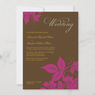 Invitación a la boda floral moderna de Fuchsia/Bro