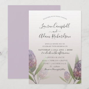 Invitación a la Boda Floral Morada Floral Moderna