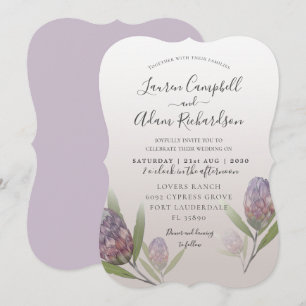 Invitación a la Boda Floral Morada Floral Moderna