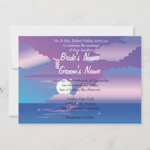 Invitación a la boda floral nocturna tropical