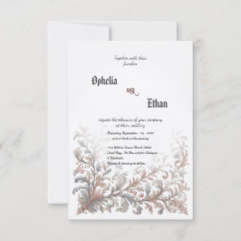 Invitación a la boda floral ornamental Rococo