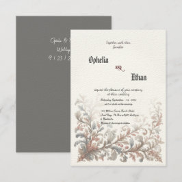 Invitación a la boda floral ornamental Rococo