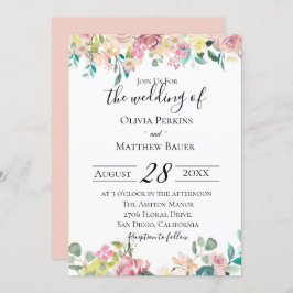 Invitación a la Boda Floral Pastel