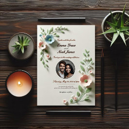 Invitación a la Boda Floral Pastel
