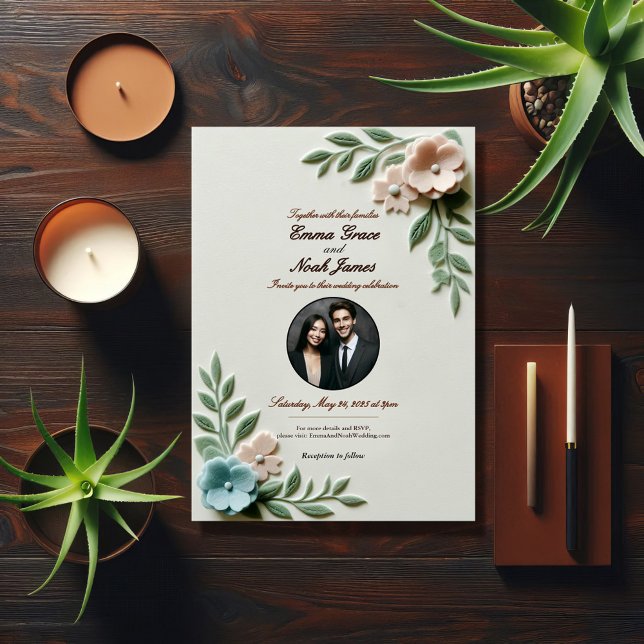 Invitación a la Boda Floral Pastel (Subido por el creador)