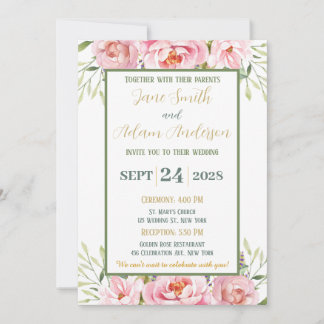Invitación a la Boda Floral Pastel