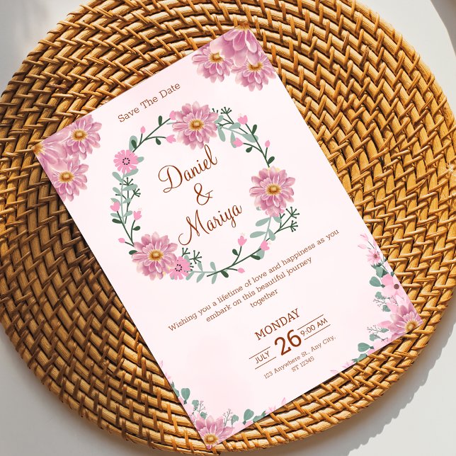 Invitación a la boda floral personalizada (Subido por el creador)