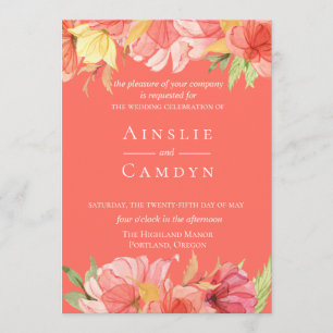 Invitación a la boda floral pintada por Wispy